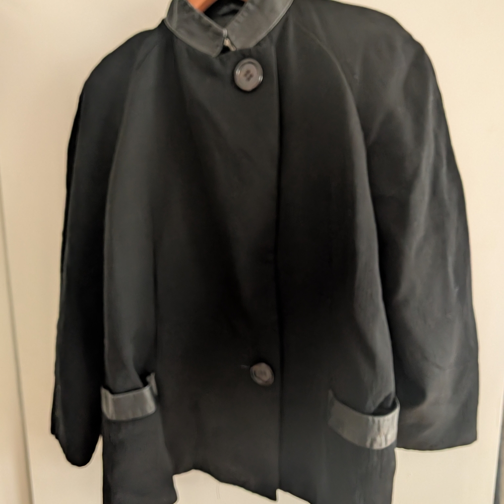 Salvatore Ferragamo Black Pea Coat